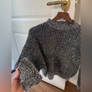 OAK + FORT Black and Gray Knit Sweater